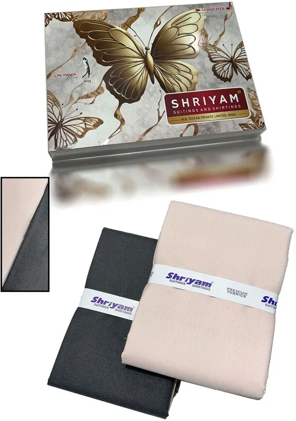 Shriyam_Beige_And_Grey_Poly_Cotton_Solid_Shirt_And_Trouser_Fabric_For_Men