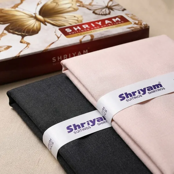 Shriyam_Beige_And_Grey_Poly_Cotton_Solid_Shirt_And_Trouser_Fabric_For_Men