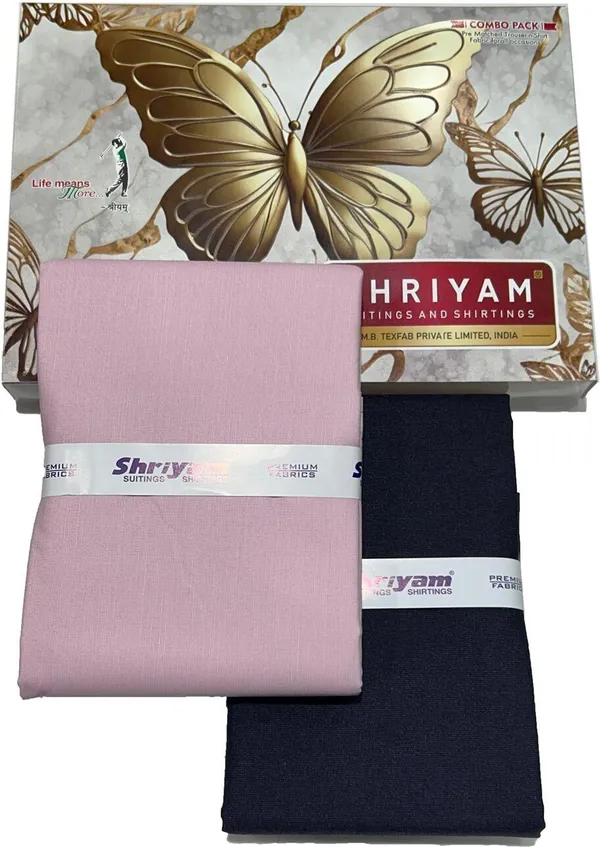 Shriyam_Pink_And_Grey_Poly_Cotton_Solid_Shirt_And_Trouser_Fabric_For_Men