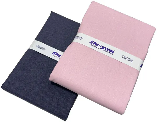Shriyam_Pink_And_Grey_Poly_Cotton_Solid_Shirt_And_Trouser_Fabric_For_Men