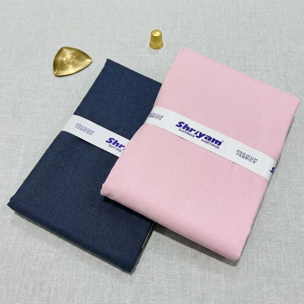 Shriyam_Pink_And_Grey_Poly_Cotton_Solid_Shirt_And_Trouser_Fabric_For_Men