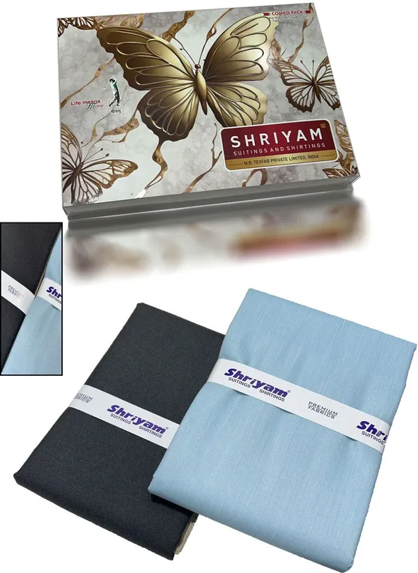 Shriyam_Blue_And_Grey_Poly_Cotton_Solid_Shirt_And_Trouser_Fabric_For_Men