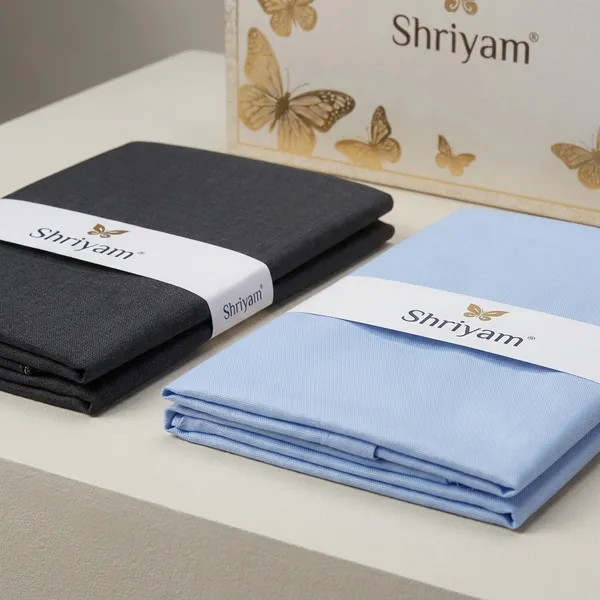 Shriyam_Blue_And_Grey_Poly_Cotton_Solid_Shirt_And_Trouser_Fabric_For_Men