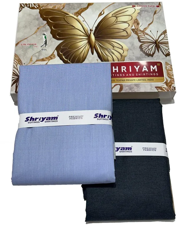 Shriyam_Blue_And_Grey_Poly_Cotton_Solid_Shirt_And_Trouser_Fabric_For_Men