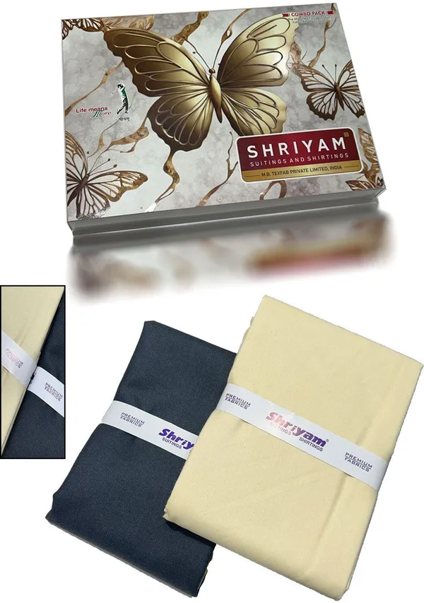 Shriyam_Yellow_And_Grey_Poly_Cotton_Solid_Shirt_And_Trouser_Fabric_For_Men