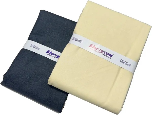 Shriyam_Yellow_And_Grey_Poly_Cotton_Solid_Shirt_And_Trouser_Fabric_For_Men
