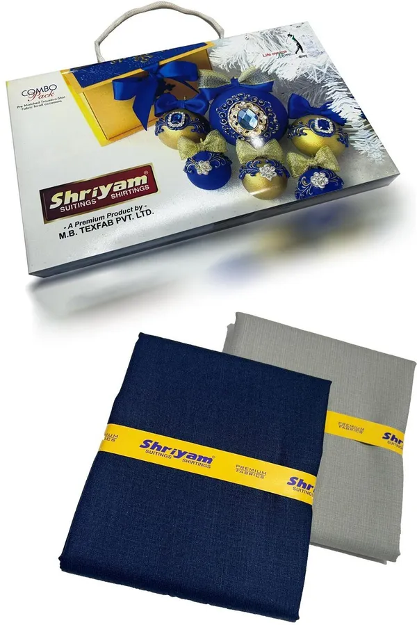 Shriyam_Blue_And_Grey_Poly_Cotton_Solid_Shirt_And_Trouser_Fabric_For_Men