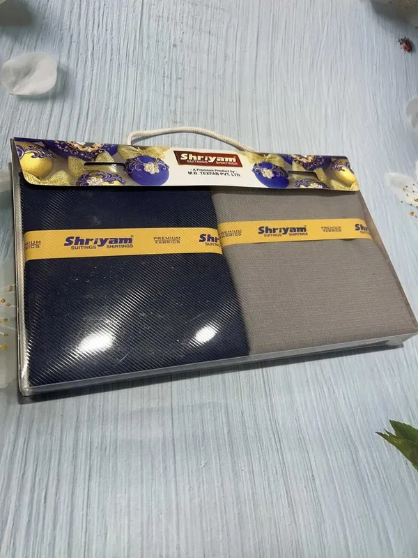 Shriyam_Blue_And_Grey_Poly_Cotton_Solid_Shirt_And_Trouser_Fabric_For_Men
