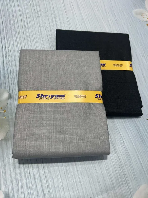 Shriyam_Grey_And_Black_Poly_Cotton_Solid_Shirt_And_Trouser_Fabric_For_Men