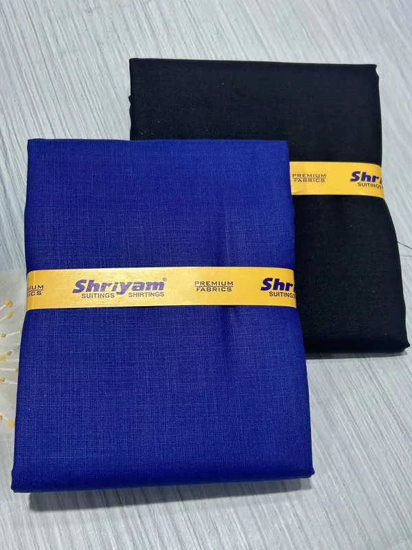 Shriyam_Blue_And_Black_Poly_Cotton_Solid_Shirt_And_Trouser_Fabric_For_Men