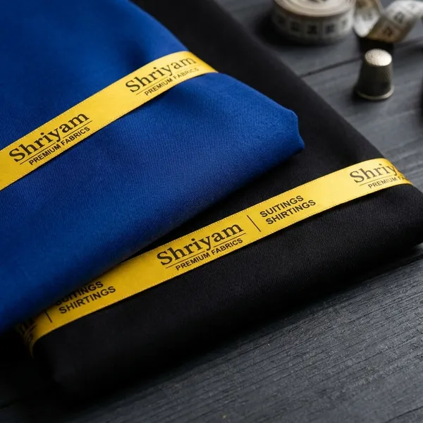 Shriyam_Blue_And_Black_Poly_Cotton_Solid_Shirt_And_Trouser_Fabric_For_Men