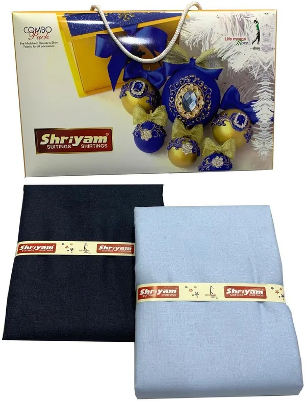 Shriyam_Sky_Blue_And_Black_Poly_Cotton_Solid_Shirt_And_Trouser_Fabric_For_Men