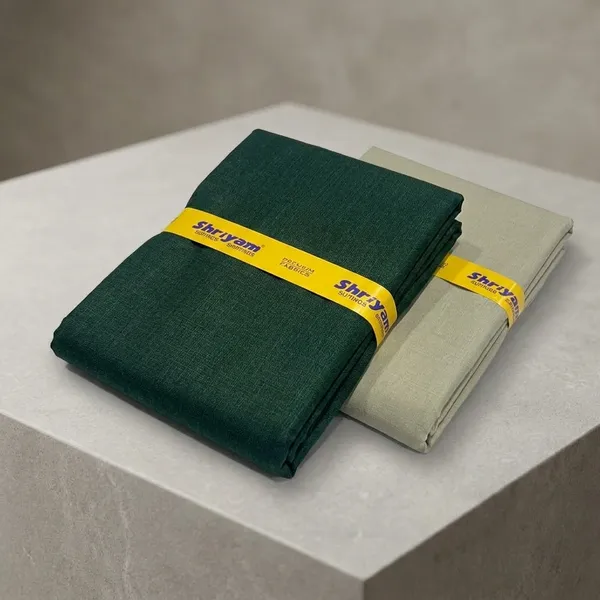 Shriyam_Dark_Green_Poly_Cotton_Solid_Shirt_And_Trouser_Fabric_For_Men