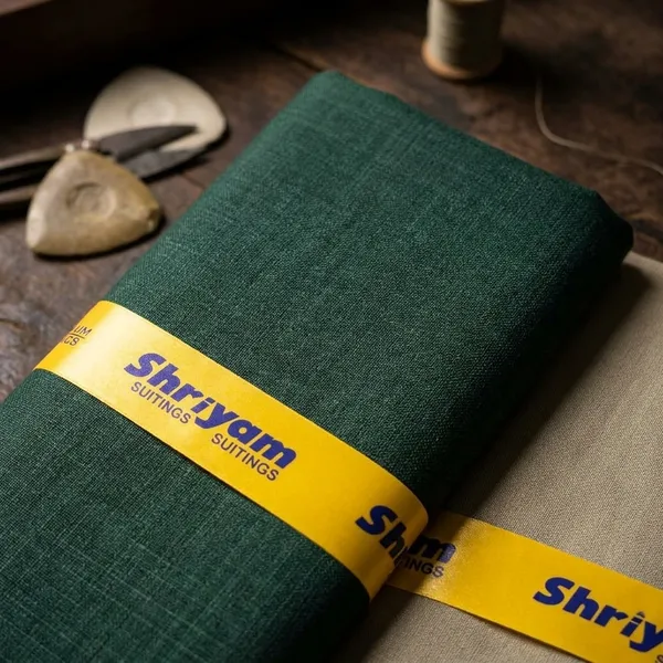 Shriyam_Dark_Green_Poly_Cotton_Solid_Shirt_And_Trouser_Fabric_For_Men