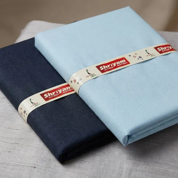 Shriyam_Sky_Blue_And_Black_Poly_Cotton_Solid_Shirt_And_Trouser_Fabric_For_Men