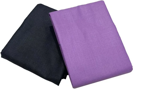 Shriyam_Purple_And_Black_Poly_Cotton_Solid_Shirt_And_Trouser_Fabric_For_Men