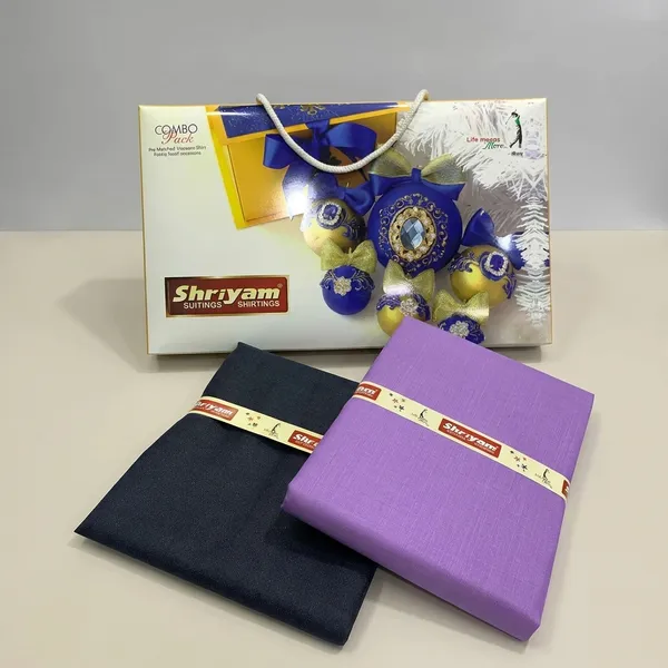 Shriyam_Purple_And_Black_Poly_Cotton_Solid_Shirt_And_Trouser_Fabric_For_Men