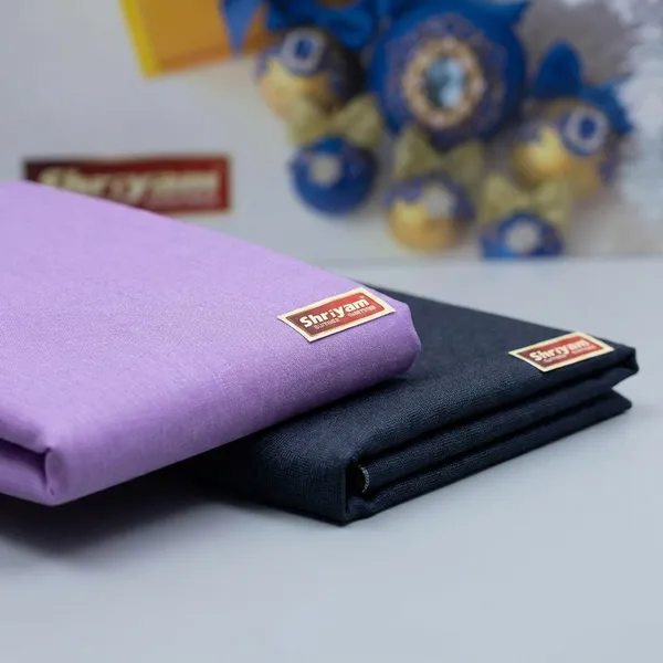 Shriyam_Purple_And_Black_Poly_Cotton_Solid_Shirt_And_Trouser_Fabric_For_Men
