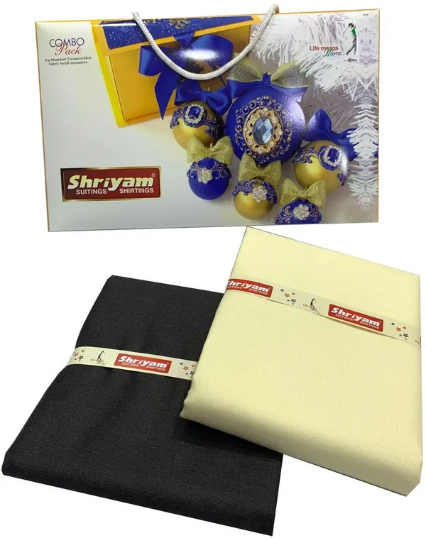 Shriyam_Yellow_And_Black_Poly_Cotton_Solid_Shirt_And_Trouser_Fabric_For_Men