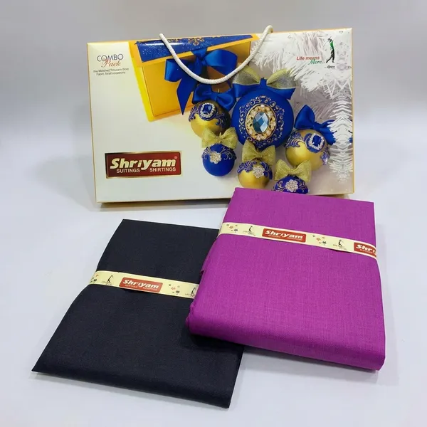 Shriyam_Pink_And_Black_Poly_Cotton_Solid_Shirt_And_Trouser_Fabric_For_Men