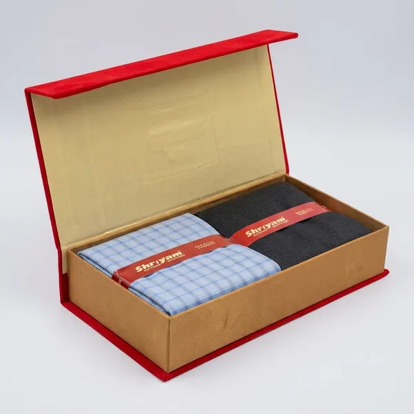 Shriyam_Multicolor_Poly_Cotton_Checkered_Shirt_And_Trouser_Fabric_For_Men