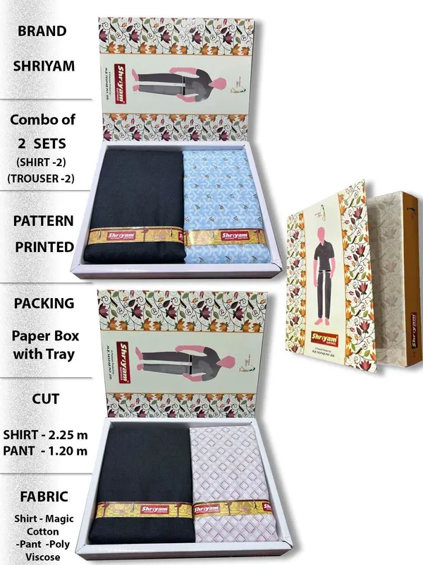Shriyam_Multicolor_Poly_Cotton_Printed_Shirt_And_Trouser_Fabric_For_Men_Pack_Of_2