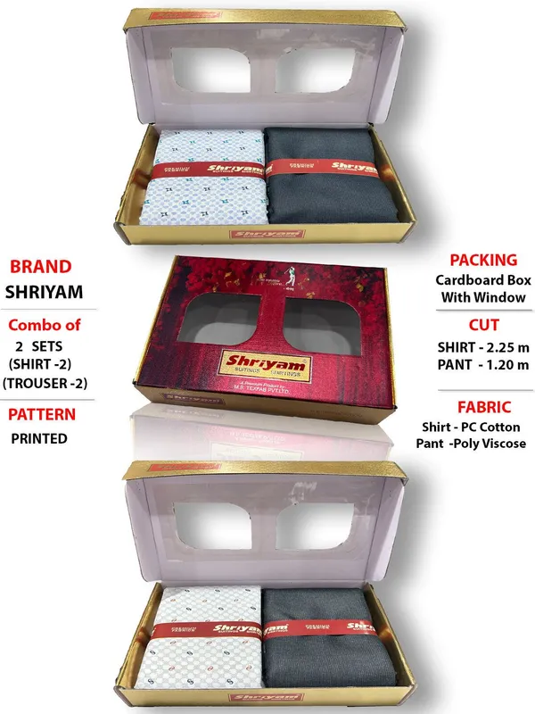 Shriyam_Multicolor_Poly_Cotton_Printed_Shirt_And_Trouser_Fabric_For_Men_Pack_Of_2