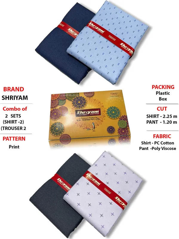 Shriyam_Multicolor_Poly_Cotton_Printed_Shirt_And_Trouser_Fabric_For_Men_Pack_Of_2