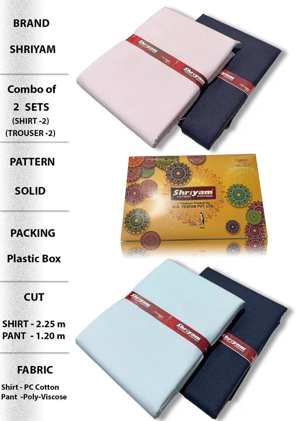 Shriyam_Multicolor_Poly_Cotton_Printed_Shirt_And_Trouser_Fabric_For_Men_Pack_Of_2