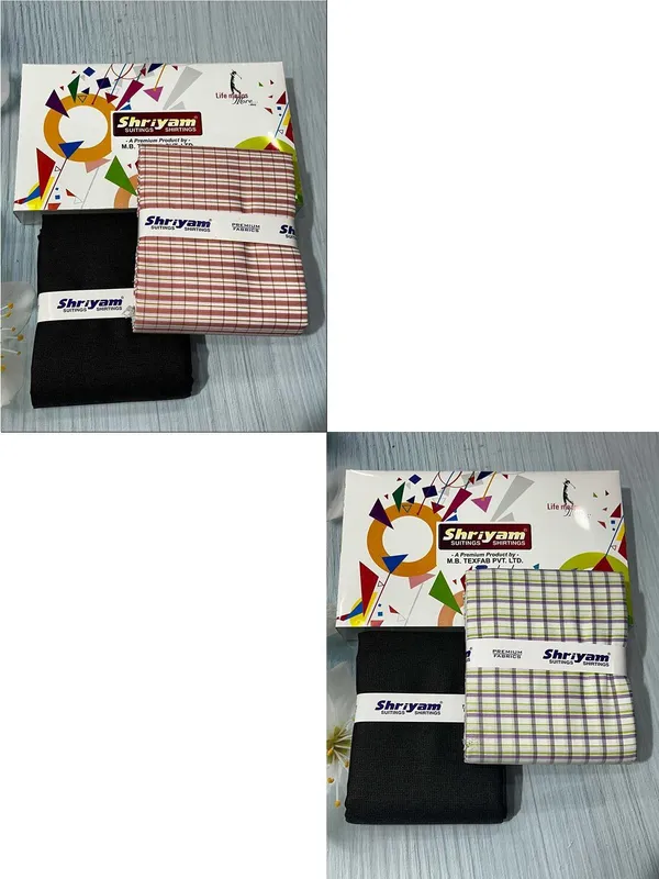 Shriyam_Multicolor_Poly_Cotton_Printed_Shirt_And_Trouser_Fabric_For_Men_Pack_Of_2