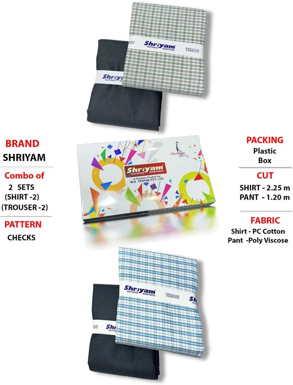 Shriyam_Multicolor_Poly_Cotton_Printed_Shirt_And_Trouser_Fabric_For_Men_Pack_Of_2