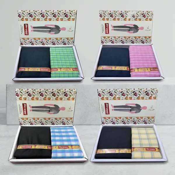 Shriyam_Multicolor_Poly_Cotton_Solid_Shirt_And_Trouser_Fabric_For_Men_Pack_Of_4
