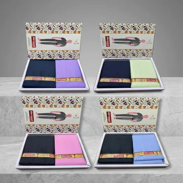 Shriyam_Multicolor_Poly_Cotton_Solid_Shirt_And_Trouser_Fabric_For_Men_Pack_Of_4