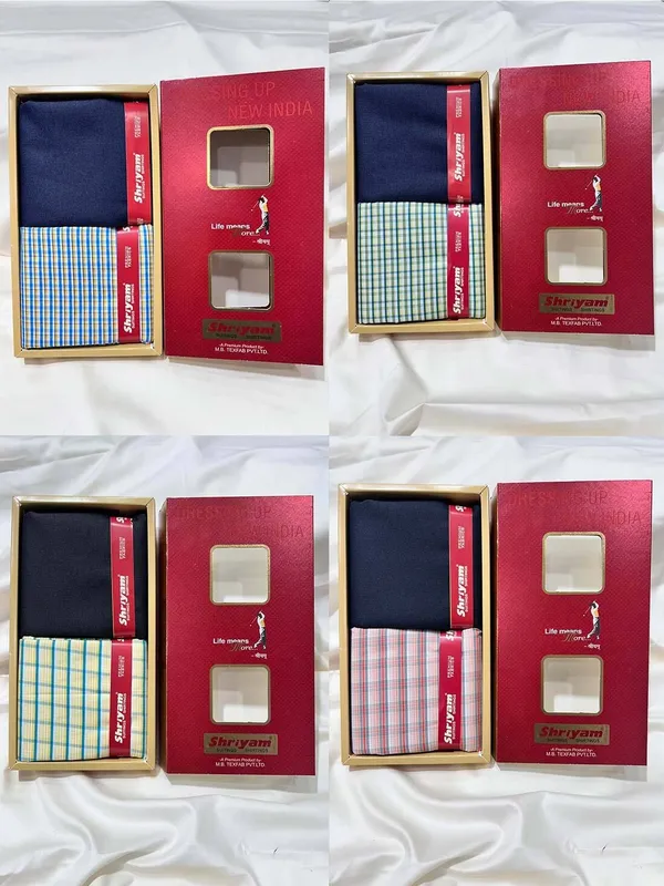 Shriyam_Multicolor_Poly_Cotton_Solid_Shirt_And_Trouser_Fabric_For_Men_Pack_Of_4