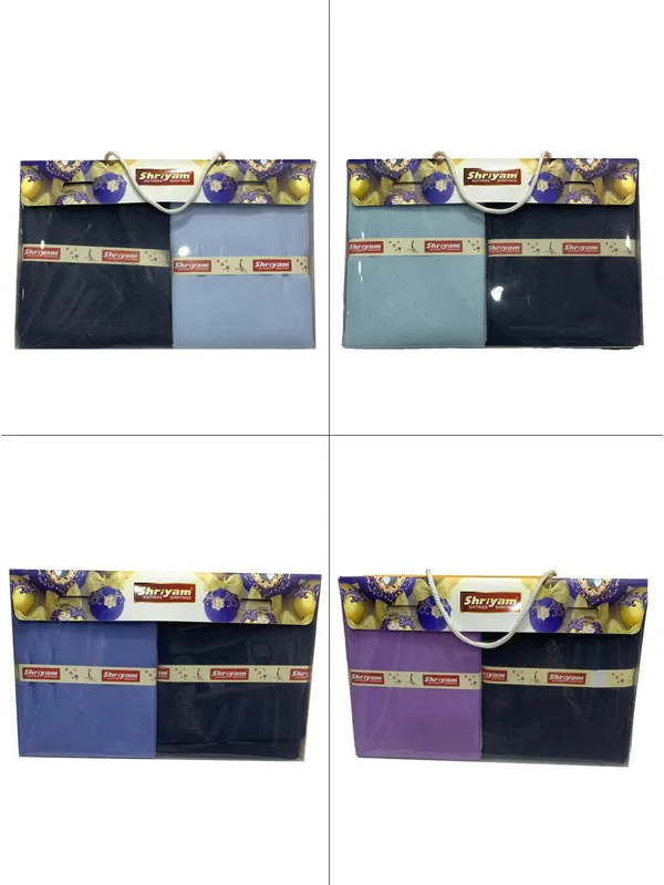 Shriyam_Multicolor_Poly_Cotton_Solid_Shirt_And_Trouser_Fabric_For_Men_Pack_Of_4