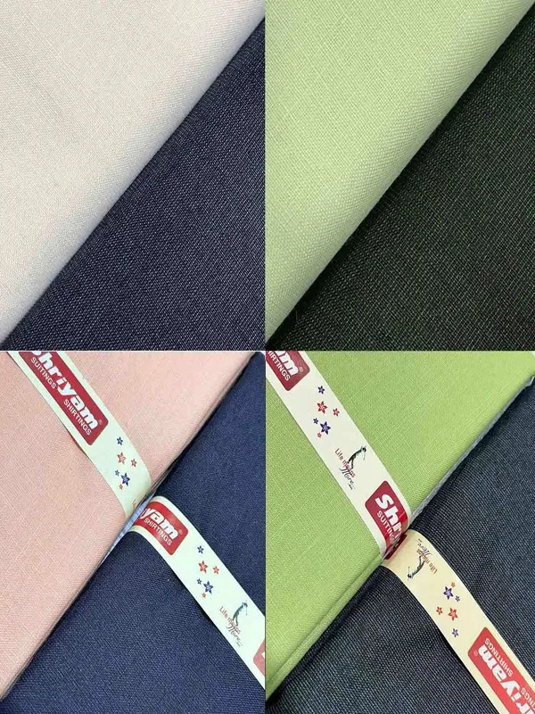 Shriyam_Multicolor_Poly_Cotton_Solid_Shirt_And_Trouser_Fabric_For_Men_Pack_Of_4