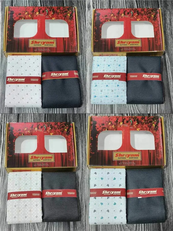 Shriyam_Multicolor_Poly_Cotton_Solid_Shirt_And_Trouser_Fabric_For_Men_Pack_Of_4