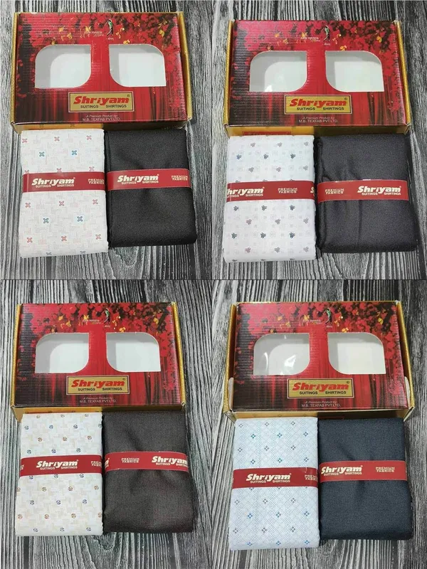 Shriyam_Multicolor_Poly_Cotton_Solid_Shirt_And_Trouser_Fabric_For_Men_Pack_Of_4