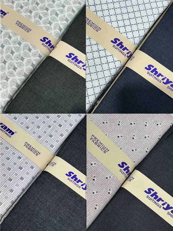 Shriyam_Multicolor_Poly_Cotton_Solid_Shirt_And_Trouser_Fabric_For_Men_Pack_Of_4