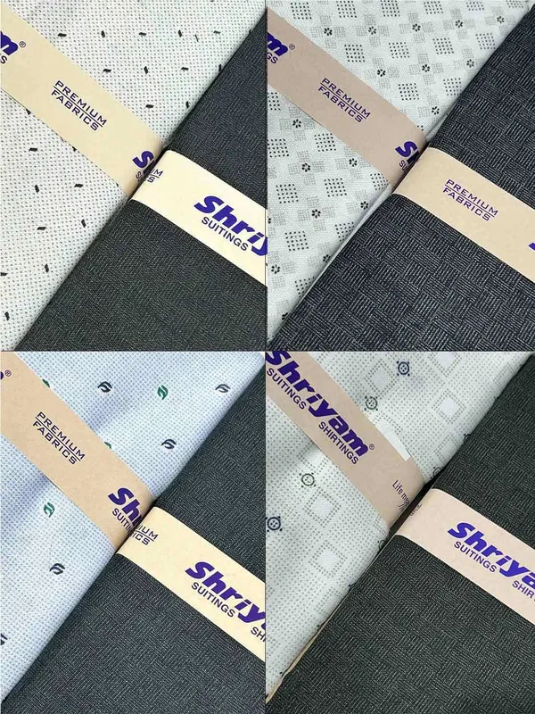 Shriyam_Multicolor_Poly_Cotton_Solid_Shirt_And_Trouser_Fabric_For_Men_Pack_Of_4