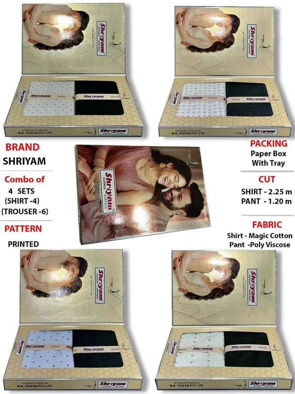 Shriyam_Multicolor_Poly_Cotton_Solid_Shirt_And_Trouser_Fabric_For_Men_Pack_Of_4