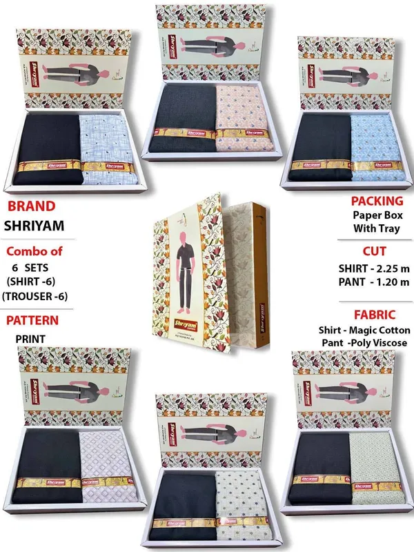 Shriyam_Multicolor_Poly_Cotton_Printed_Shirt_And_Trouser_Fabric_For_Men_Pack_Of_6