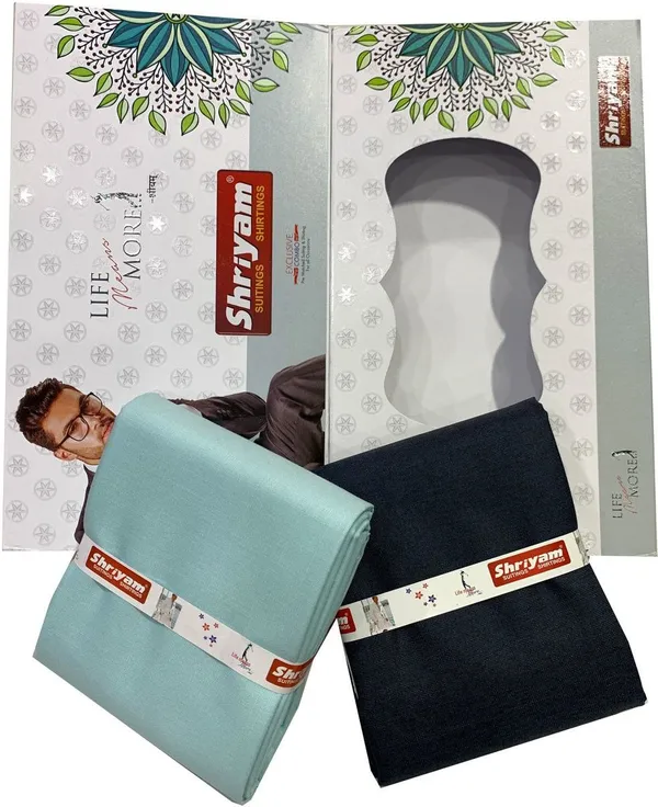 Shriyam_Blue_And_Black_Poly_Cotton_Solid_Shirt_And_Trouser_Fabric_For_Men