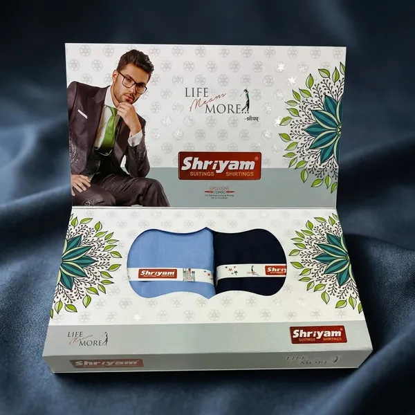 Shriyam_Blue_And_Black_Poly_Cotton_Solid_Shirt_And_Trouser_Fabric_For_Men