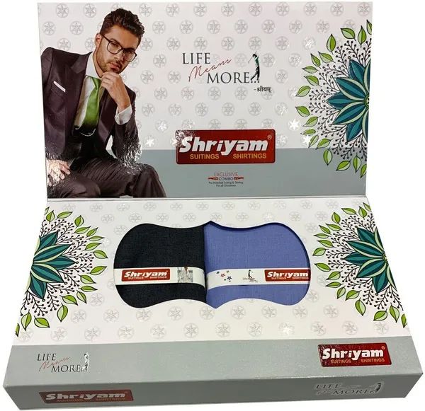 Shriyam_Blue_And_Black_Poly_Cotton_Solid_Shirt_And_Trouser_Fabric_For_Men