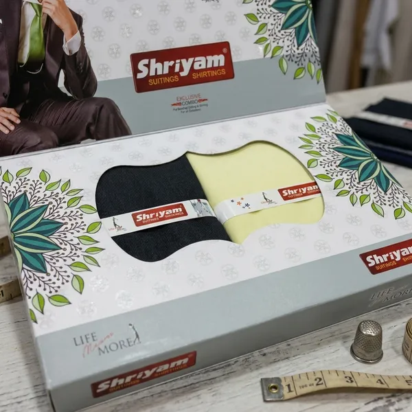 Shriyam_Yellow_And_Black_Poly_Cotton_Solid_Shirt_And_Trouser_Fabric_For_Men