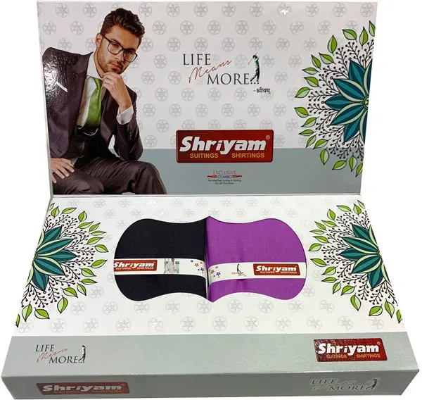 Shriyam_Pink_And_Black_Poly_Cotton_Solid_Shirt_And_Trouser_Fabric_For_Men