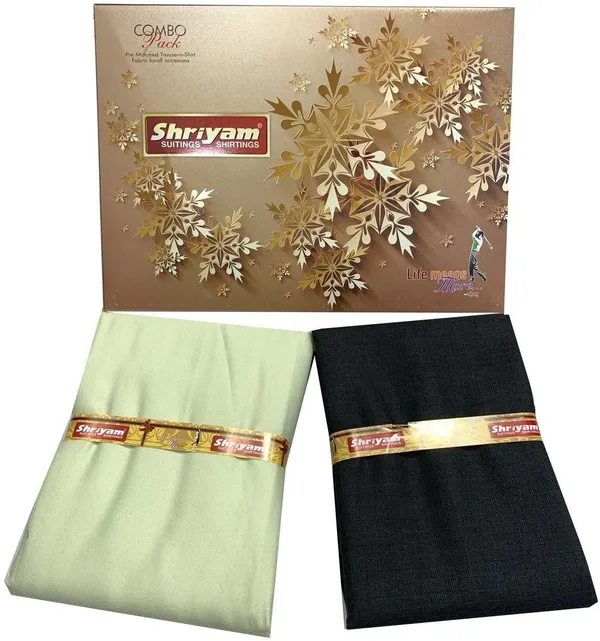 Shriyam_Green_And_Black_Poly_Cotton_Solid_Shirt_And_Trouser_Fabric_For_Men