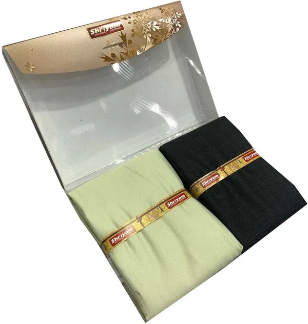 Shriyam_Green_And_Black_Poly_Cotton_Solid_Shirt_And_Trouser_Fabric_For_Men