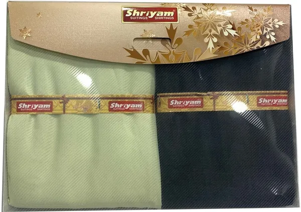 Shriyam_Green_And_Black_Poly_Cotton_Solid_Shirt_And_Trouser_Fabric_For_Men